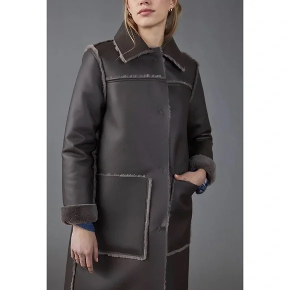 Anthropologie Kerry Reversible Faux Fur Coat NWT - L and XL - Picture 6 of 15